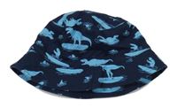 Tmavomodrý klobouk s dinosaury H&M