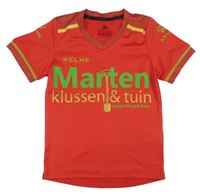 Červené sportovní tričko s nápisy Kelme 