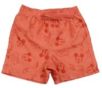 Oranžové šusťákové kraťasy s Mickeym Disney