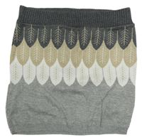 Šedo-béžová vzorovaná svetrová sukně H&M