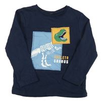 Tmavomodrá mikina s dinosaurem Topolino