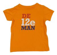 Oranžové tričko s nápisem s číslem Europe Kids