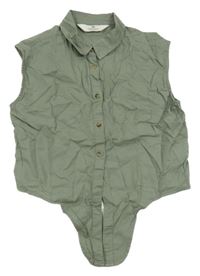 Khaki propínací halenkový top H&M