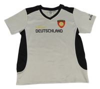 Šedo-černé sportovní tričko s nápisem - Deutschland 