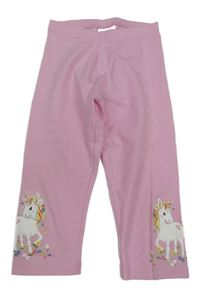 Růžové crop legíny s jednorožci C&A