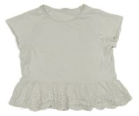 Bílé peplum tričko Shein