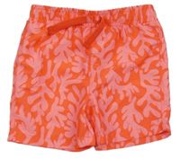 Růžovo-červené vzorované plážové kraťasy Primark