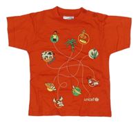 Červené tričko s obrázky Unicef
