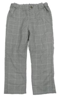 Šedo-bílé kostkované kalhoty H&M