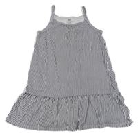 Černo-bílé bavlněné šaty H&M