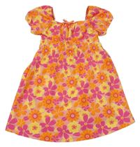 Broskvové květované šaty Primark