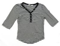 Černo-bílé pruhované crop triko H&M