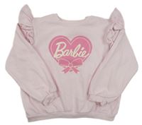Světlerůžová mikina se srdcem a nápisem a volánky - Barbie H&M