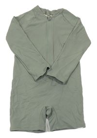 Khaki vzorovaný kraťasový UV overal H&M