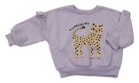Lila overisze mikina s leopardem a volánky dunnes