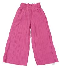 Žluté pruhované lehké culottes kalhoty Shein