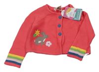 Nové - Lososové svetrové propínací bolerko se zajíčkem Frugi