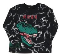 Černá vzorovaná mikina s dinosaurem Shein