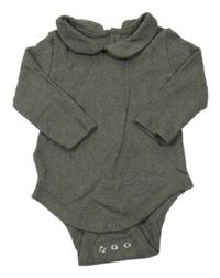Khaki žebrované body s límečkem Primark