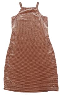 Starorůžové vzorované sametové šaty Matalan