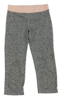 Šedo-černo-světlerůžové melírované capri sportovní legíny H&M