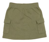 Khaki tepláková cargo sukně New Look