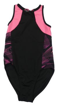 Černo-neonově růžové cvičební body se vzorem