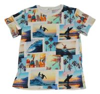 Bílo-barevné tričko s obrázky H&M