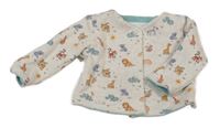 Béžová propínací oboustranná mikina se zvířátky Jojo Maman Bébé