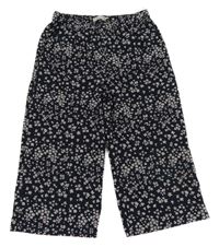 Tmavomodré květované culottes kalhoty Name it