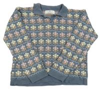 Šedý vzorovaný polo svetr H&M