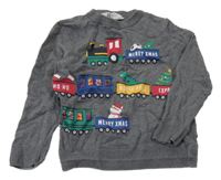 Šedý svetr s mašinkou H&M