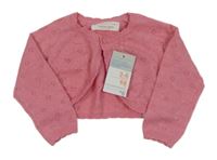 Nové - růžové melírované perforované propínací svetrové bolérko PRIMARK