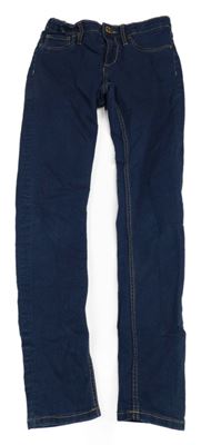 Tmavomodré skinny teplákové rifle H&M