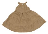 Hnědé šaty s madeirou Shein