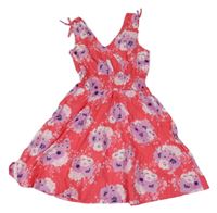 Fuchsiovo-lila květované šaty H&M