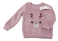 Nové - Lila plyšová mikina s čumákem Pep&Co