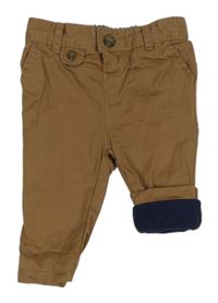 Hnědé plátěné podšité chino kalhoty Jasper Conran
