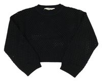 Černý perforovaný crop svetr H&M