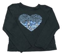 Černé triko se srdíčkem Primark