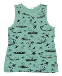 Zeleno-tmavomodré tílko s diny H&M