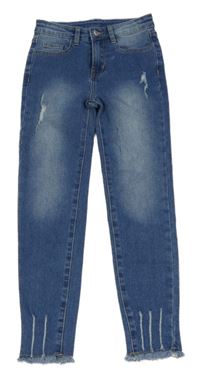 Modré skinny rifle s prošoupáním 
