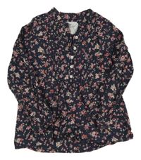 Černá tunika s kytičkami H&M