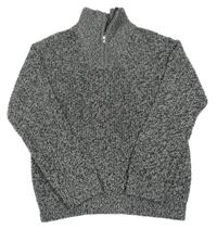 Antracitový melírovaný svetr H&M