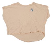 Meruňkové crop tričko s jednorožcem H&M
