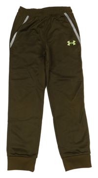 Khaki sportovní funkční tepláky s logem Under Armour