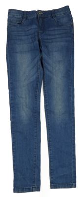 Modré skinny elastické rifle Page one young