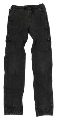 Černošedé cuff jogger rifle se zipy 