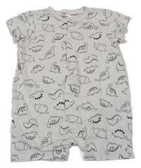 Světlebéžový kraťasový overal s dinosaury H&M