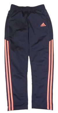 Tmavomodré sportovní kalhoty s logem Adidas